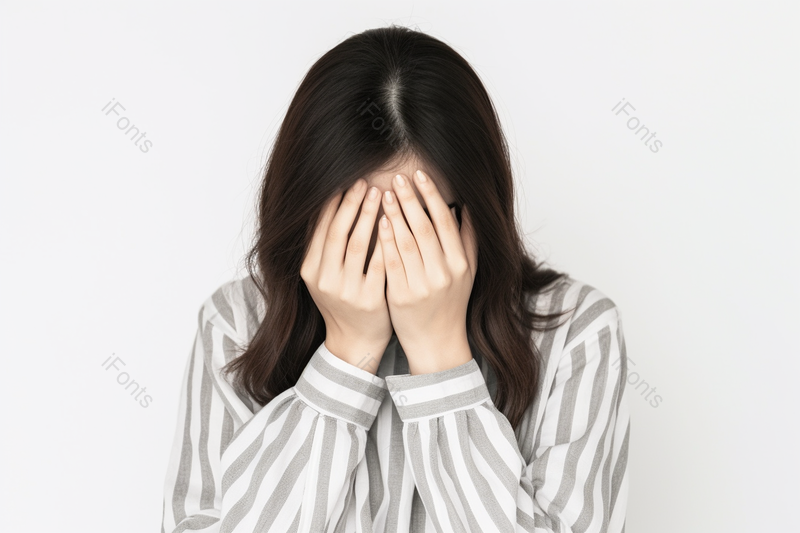 穿着长袖的美女因难过双手掩面痛哭,高清,摄影图,摄影图片,图片大全,摄影图免费下载